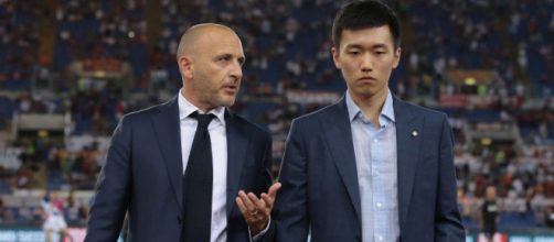 Il ds dell'Inter, Piero Ausilio, con il presidente della squadra nerazzurra, Steven Zhang