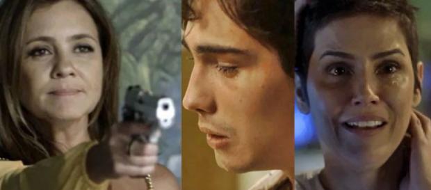 Laureta atira em Valentim em Segundo Sol. (foto reprodução). Laureta atira em Valentim em Segundo Sol. (foto reprodução).