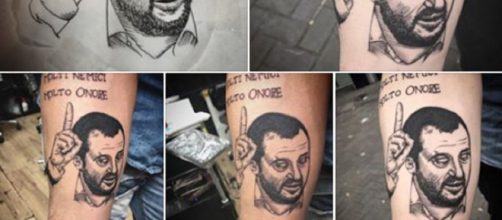 Arriva il tatuaggio con la faccia di Matteo Salvini, li disegna un italiano a Londra