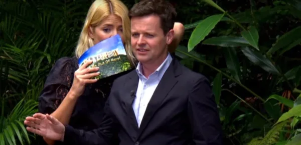 Holly hosts her first Bushtucker Trial and is just as scared as Emily (Image credit: I'm A Celebrity...Get Me Out Of Here!/YouTube.com)