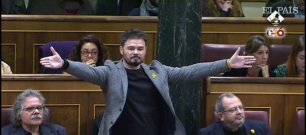 GabrielRufián antes de ser expulsado de la sesión de control en el Congreso de los Diputados GabrielRufián antes de ser expulsado de la sesión de control en el Congreso de los Diputados