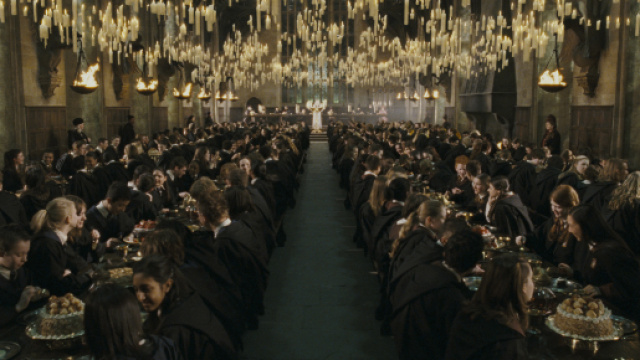 La Sala Grande del castello di Hogwarts.