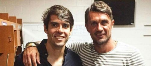 Maldini e Kakà negli spogliatoi