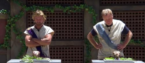 Noel and Harry get a taste of Sheep's Brain in Nero to Zero (Image credit: I'm A Celebrity...Get Me Out Of Here!/ITV YouTube.com)