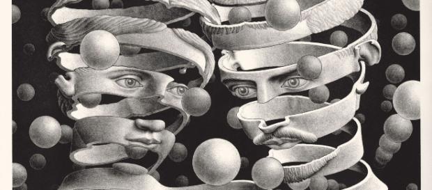 Un'incisione della mostra di Escher al Pan Un'incisione della mostra di Escher al Pan
