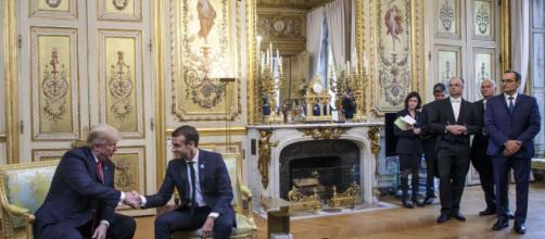 Donald Trump et Emmanuel Macron en entretien à l'Elysée ce samedi