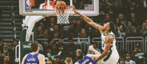 The Greek Freak was back at it on Sunday recording a triple-double and posterizing the Kings. [Image source: Bleacher Report/YouTube]