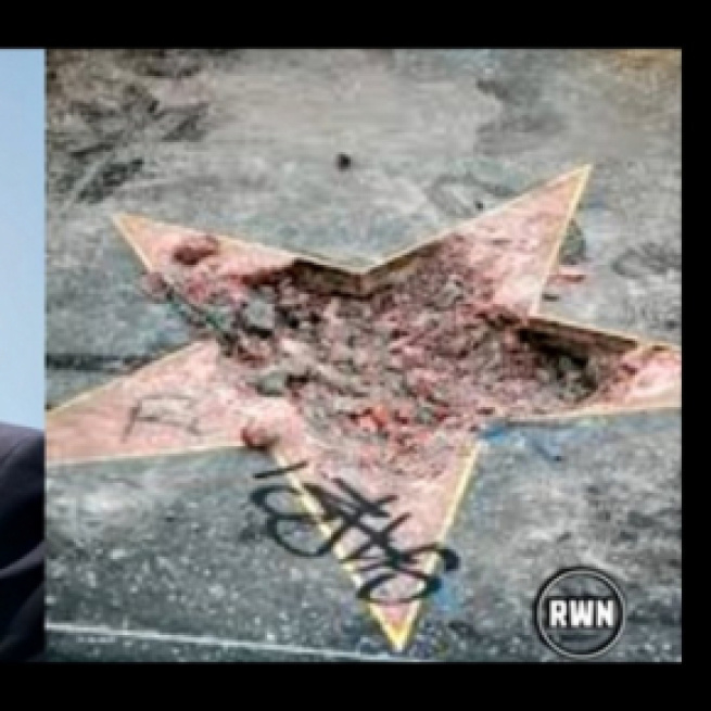 Austin Clay admitted to committing a pickax attack against Donald Trump's Hollywood star. - [Headline News 24/7 / YouTube screencap]