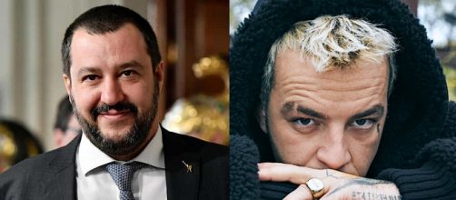 Matteo Salvini a sinistra, Salmo a destra.