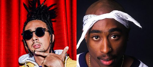 Ghali a sinistra, Tupac Shakur a destra