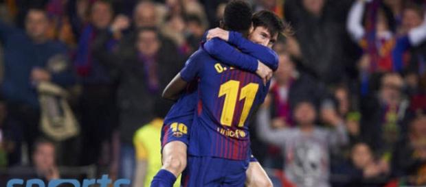 Messi e Dembélé (Imagem via Youtube) Messi e Dembélé (Imagem via Youtube)