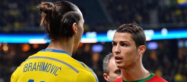 Zlatan Ibrahimovic e Cristiano Ronaldo (Imagem via Youtube) Zlatan Ibrahimovic e Cristiano Ronaldo (Imagem via Youtube)