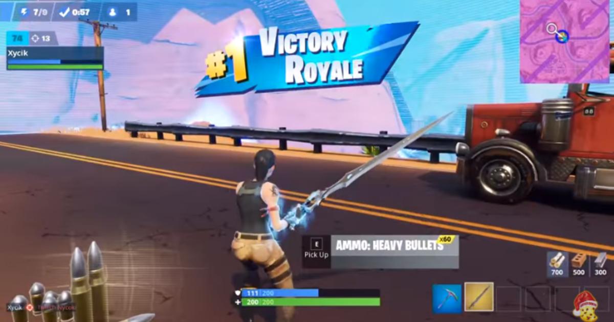 fortnite xycik s response on his infinity blade win mythic weapon to be nerfed - fortnite victory