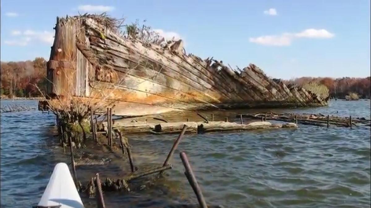 Wooden War Vessels Aka Ghost Ships In Mallows Bay Have Shifted Due To Storms And Floods