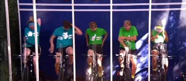 Campmate peddle for Immunity, in their last chance to save themseleves (Image credit: I'm A Celebrity...Get Me Out Of Here/ ITV YouTube.com) Campmate peddle for Immunity, in their last chance to save themseleves (Image credit: I'm A Celebrity...Get Me Out Of Here/ ITV YouTube.com)