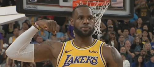 LeBron and the Lakers are in a featured Christmas Day 2018 NBA game against the Warriors. - [ESPN / YouTube screencap]