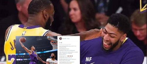 Anthony Davis jokes with Kuz and LeBron on IG like they are teammates already [Image by nfcomtr / Instagram]