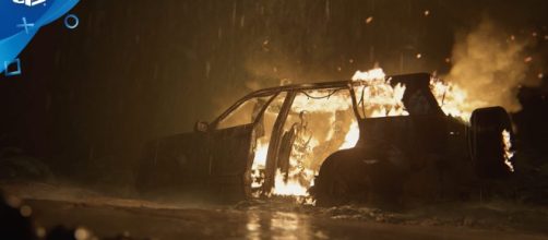 Image from ‘The Last of Us Part II – Burning Car Winter Fireplace | PS4.' [Image Credit: PlayStation / YouTube Screenshot]
