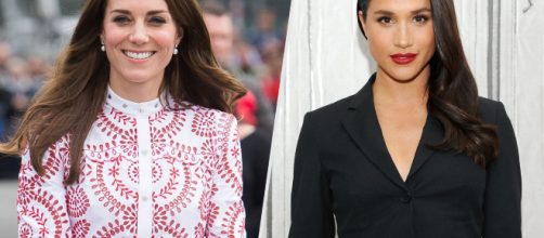A destra Kate Middleton, mentre a sinistra Meghan Markle