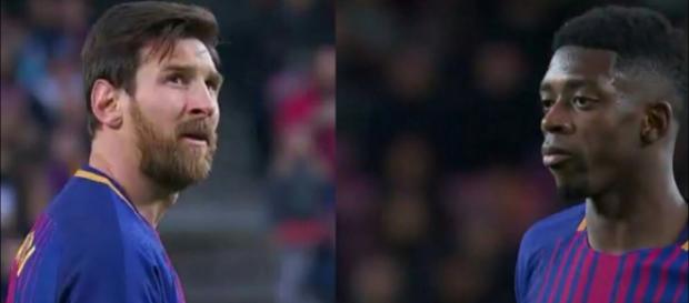 Messi e Dembélé (Imagem via Youtube) Messi e Dembélé (Imagem via Youtube)
