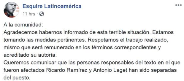 Revista Esquire Latinoamérica pide disculpas tras denuncias por ... - diariobasta.com Revista Esquire Latinoamérica pide disculpas tras denuncias por ... - diariobasta.com
