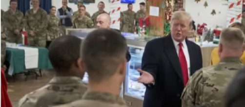 President Donald Trump makes surprise visit to Iraq and Germany. [Image source/TODAY YouTube video]