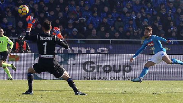 Atalanta - Napoli della scorsa stagione, 21esima giornata di serie A. Mertens la decide al 65'. Atalanta KO