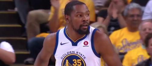 Golden State's Kevin Durant was part of a scoring show in Atlanta on December 3. - [NBA / YouTube screencap]
