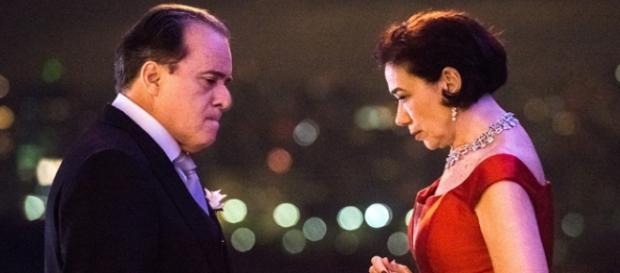 Olavo e Valentina, rivais na novela da Globo Olavo e Valentina, rivais na novela da Globo