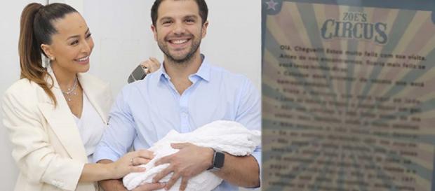 Os felizes pais de Zoe fizeram o tema 'Circus' para a chegada do bebê. (reprodução/Internet) Os felizes pais de Zoe fizeram o tema 'Circus' para a chegada do bebê. (reprodução/Internet)