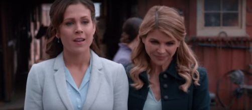 Erin Krakow and Lori Loughlin of When Calls the Heart leave the corsets and go casual for fun. [Image source: Shout Factory-YouTube]