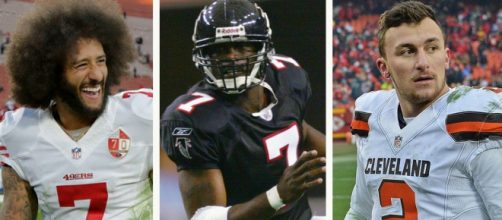 Kaepernick, Vick, and Manziel are former NFL stars who could end up in the XFL, according to the odds. - [TPS / YouTube screencap]