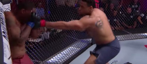 Greg Hardy in the octagon. - [UFC / YouTube screencap]
