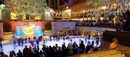 Ice skating at the base of the Rockefeller Christmas Tree, New York. [Image Michael Vadon/Wikimedia]