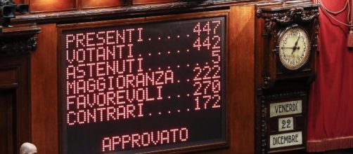 Votazioni alla Camera per l'approvazione della Legge di Bilancio 2019: i favorevoli sono stati 330 e i contrari 219