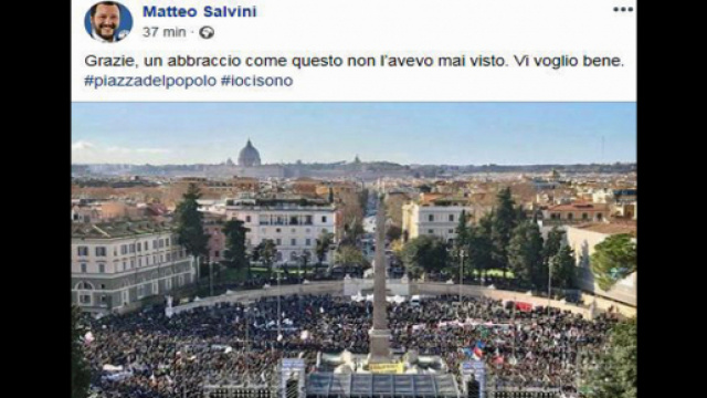 Lega in piazza, Salvini: 'La pacchia è finita' (VIDEO)