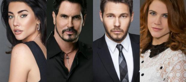 Love triangle between Steffy, Bill, Liam and Sally. (mage via B&B highlights Youtube screencap). Love triangle between Steffy, Bill, Liam and Sally. (mage via B&B highlights Youtube screencap).