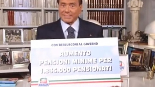 Riforma Pensioni 2018, Berlusconi: revisione legge Fornero e minime a mille euro al mese