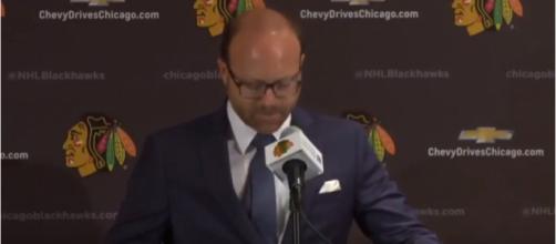 GM Stan Bowman is under a lot of heat for this season. [Image via Mr. Hockey/Youtube]