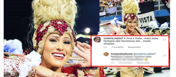 Lívia não deixou barato as críticas (Reprodução/Instagram) Lívia não deixou barato as críticas (Reprodução/Instagram)