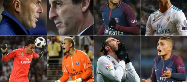 Zinedine Zidane, Unai Emery, Neymar, Cristiano Ronaldo, Keylor Navas, Alphonse Areola, Gareth Bale y Marco Verratti. Zinedine Zidane, Unai Emery, Neymar, Cristiano Ronaldo, Keylor Navas, Alphonse Areola, Gareth Bale y Marco Verratti.