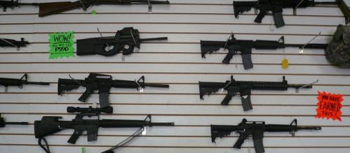 Automatic weapons at gun range, Las Vegas. - [Image credit – Cory Doctorow, Wikimedia Commons]