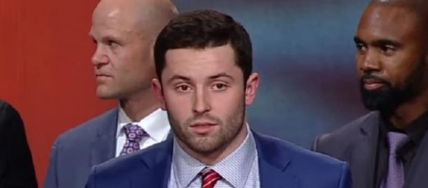 Baker Mayfield delivers a speech after winning the Heisman Trophy (Image Credit: ESPN/YouTube) Baker Mayfield delivers a speech after winning the Heisman Trophy (Image Credit: ESPN/YouTube)