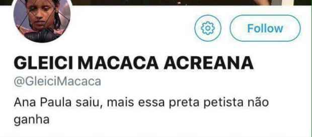 Perfil levava o nome de Gleici Macaca Perfil levava o nome de Gleici Macaca