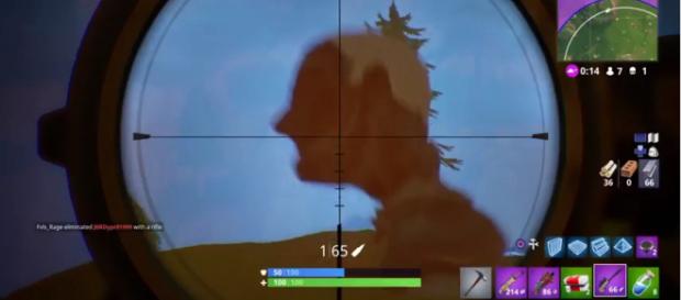 A screenshot of a giant head in 'Fortnite' - (Image Credit: dahdahdahdoink/YouTubescreencap) A screenshot of a giant head in 'Fortnite' - (Image Credit: dahdahdahdoink/YouTubescreencap)