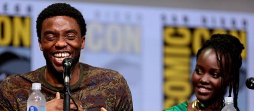 Chadwick Boseman, Lupita Nyong at the San Diego Comic Con International, for 'Black Panther.' - [Image credit: Gage Skidmore, Wikimedia Commons]