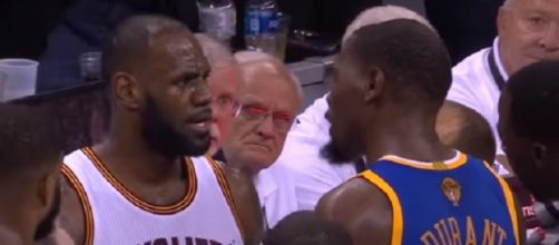 LeBron James and Kevin Durant exchange words in the NBA Finals. - [Image Credit: Sports Countdown / YouTube screencap]