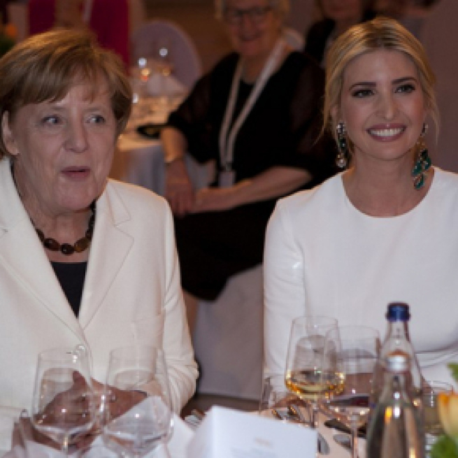 Angela Merkel and Ivanka Trump in Berlin, April 2017. - [Image credit – usbotschaftberlin, Wikimedia Commons]