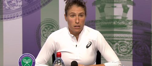 Johanna Konta during a press conference at 2017 Wimbledon/ Photo: screenshot via Wimbledon channel on YouTube