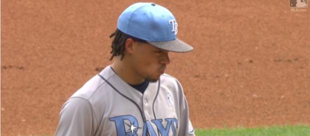 Chris Archer pitching with Tampa in 2017 - image - MLB / YouTube Chris Archer pitching with Tampa in 2017 - image - MLB / YouTube